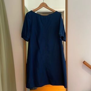 COS Blue chambray A-line short sleeve shift dress Size 12